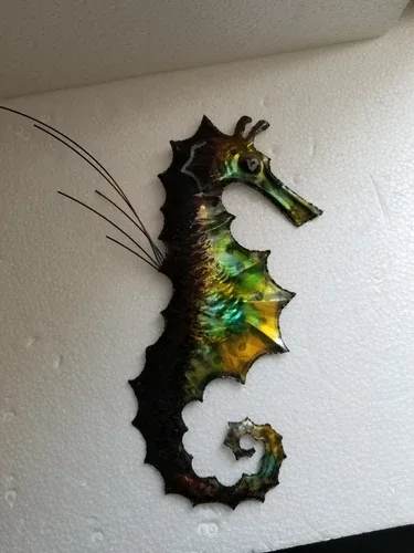 Lovely, unique Seahorses - enamel-over-metal art decor. image indicator(9)