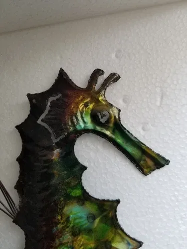Lovely, unique Seahorses - enamel-over-metal art decor. image indicator(10)