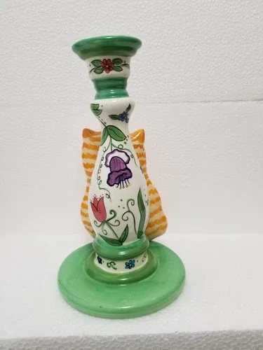 Cats By Nina Lyman Orange/white Tabby. Candle Holder. Unique. image indicator(5)