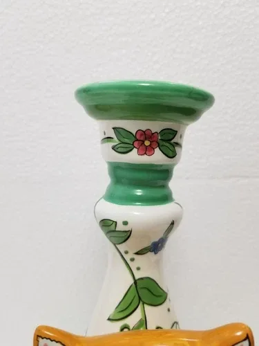 Cats By Nina Lyman Orange/white Tabby. Candle Holder. Unique. image indicator(8)