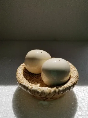 Cute Sakura (China) 2 Eggs in Nest Basket Salt & Pepper image indicator(5)