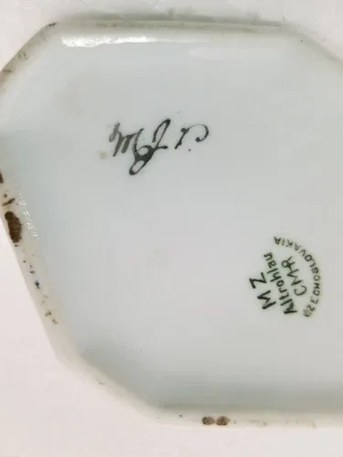 Vintage MZ Altrohlau Porcelain creamer/Handpainted and Signed/Ex image indicator(9)