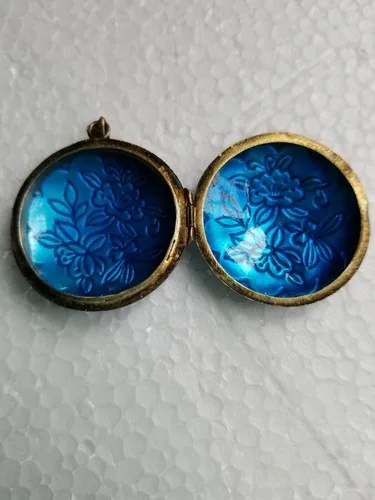 Beautiful Vintage Chinese silver locket enamel handpainted royal image indicator(8)