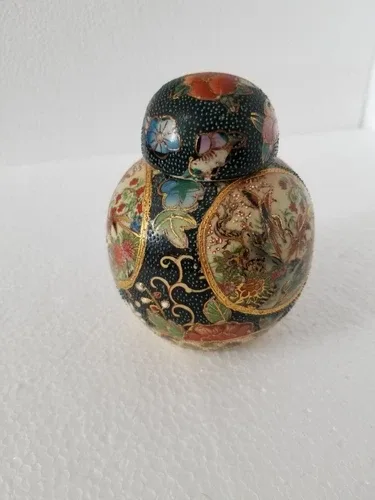 Vintage Satsuma Porcelain Ginger Jar - 4.5 INCHES image indicator(3)