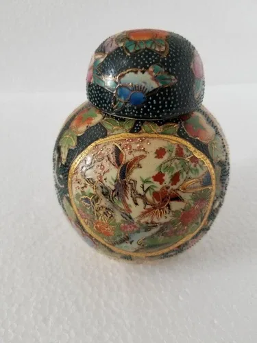 Vintage Satsuma Porcelain Ginger Jar - 4.5 INCHES image indicator(4)