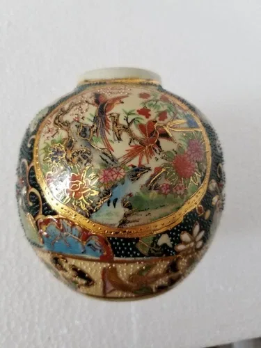 Vintage Satsuma Porcelain Ginger Jar - 4.5 INCHES image indicator(5)