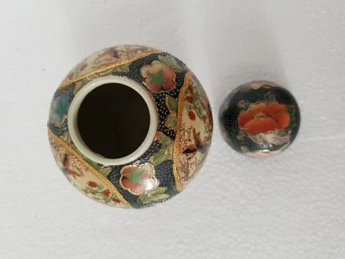 Vintage Satsuma Porcelain Ginger Jar - 4.5 INCHES image indicator(8)