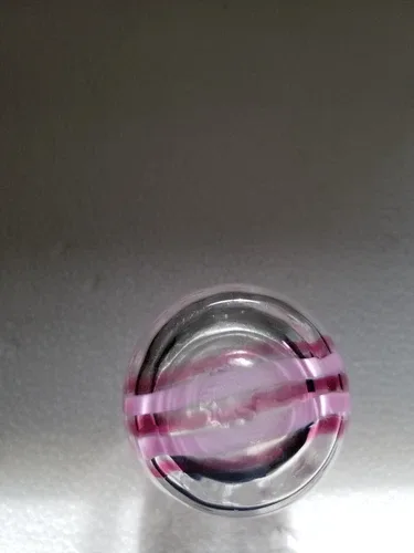 Lovely cranberry/rasp<wbr/>berry clear swirl single bud vase.  C image indicator(8)