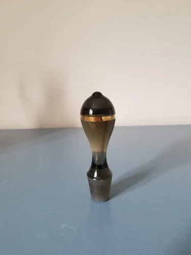 Vintage Bohemian Glass Mid-Century Decanter set Gold/silver image indicator(8)