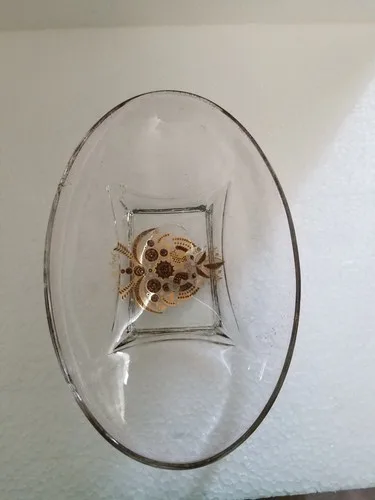 Vintage Georges Briard Glass Dish/Bowl Bird/Floral design image indicator(3)