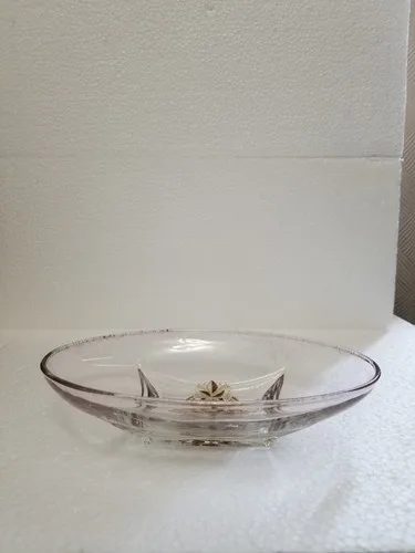 Vintage Georges Briard Glass Dish/Bowl Bird/Floral design image indicator(5)