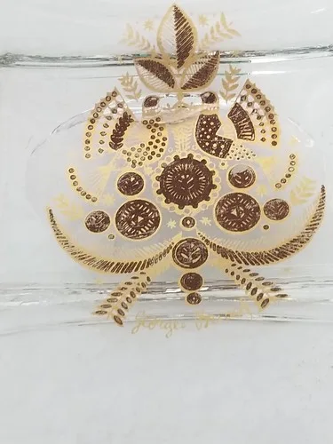 Vintage Georges Briard Glass Dish/Bowl Bird/Floral design image indicator(7)