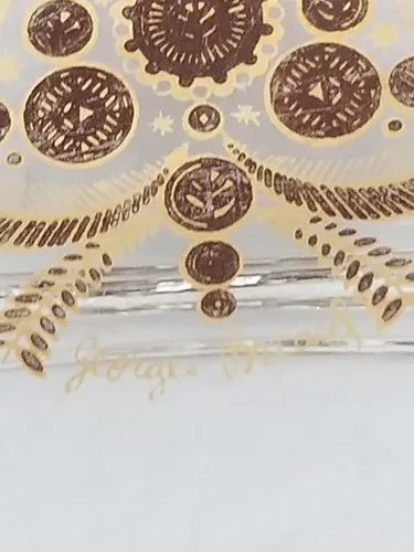 Vintage Georges Briard Glass Dish/Bowl Bird/Floral design image indicator(8)