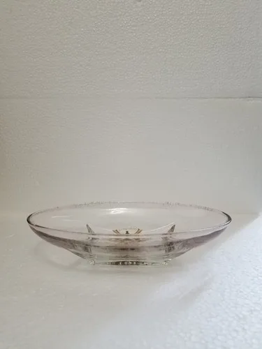 Vintage Georges Briard Glass Dish/Bowl Bird/Floral design image indicator(9)