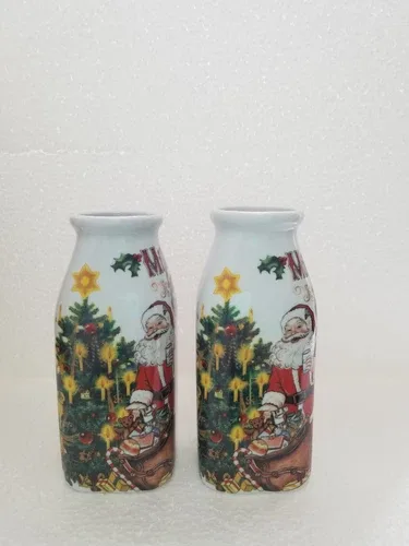 Fitz & Floyd Olde World Christmas Milk set - 2 milk jugs. Like n