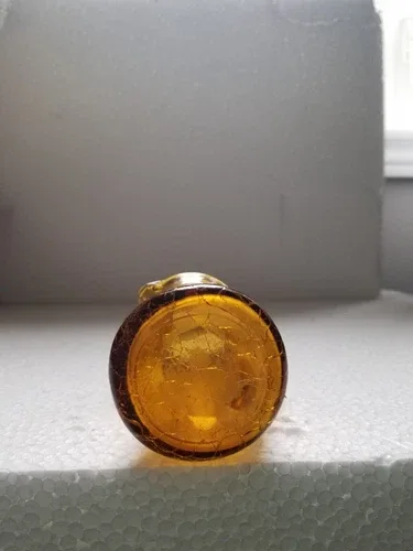 Amber Crackle Glass Mini Pitcher – Vintage Hand-Blown image indicator(5)