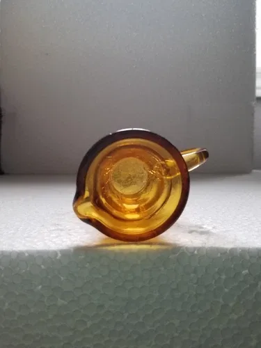 Amber Crackle Glass Mini Pitcher – Vintage Hand-Blown image indicator(6)