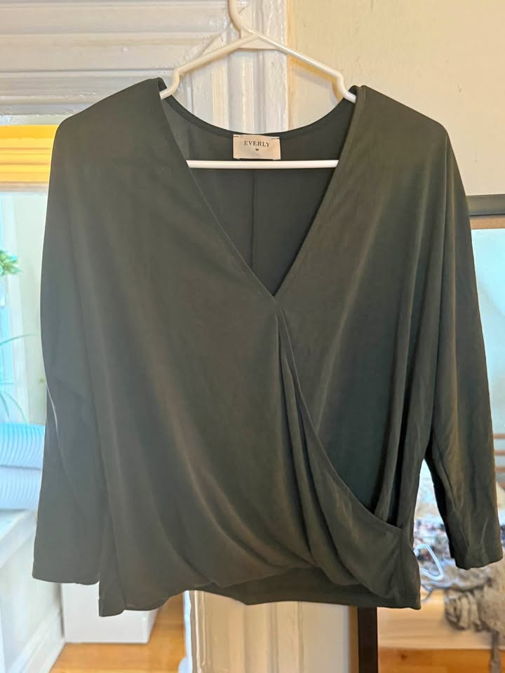 Forest Green Wrap Shirt