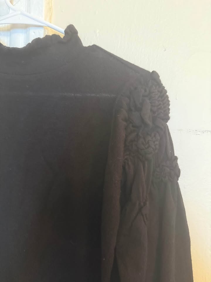 Vintage Black Ruffle Sweater - photo 2