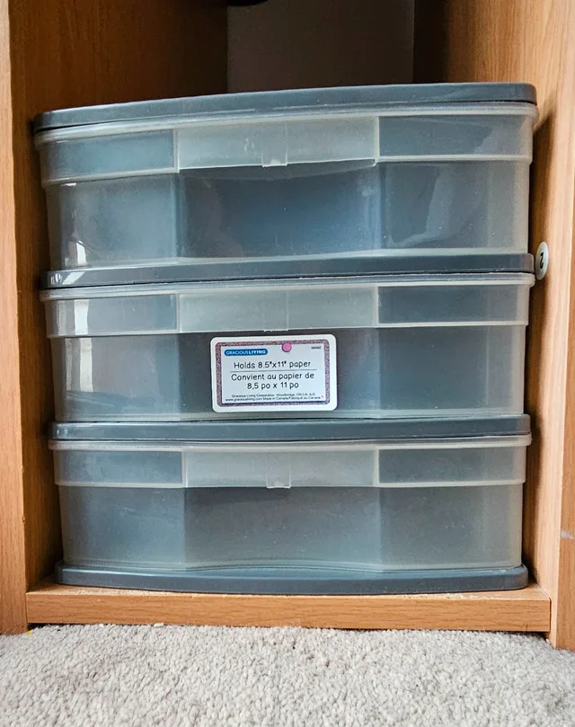 3-Drawer Grey Stackable Shelf Organizer thumbnail