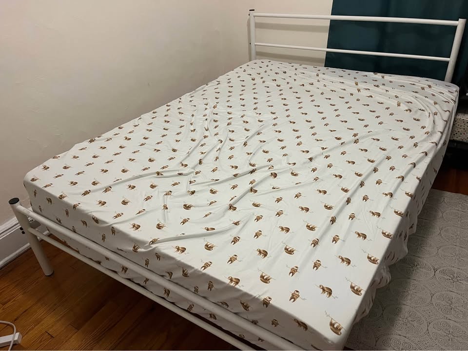Bed frame metal white - full bed - photo 3
