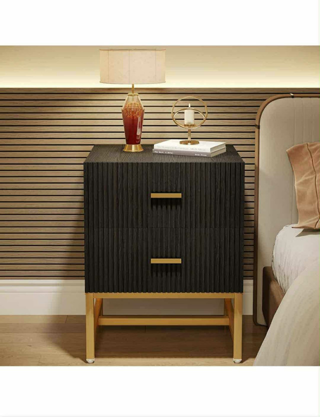 2- Drawer Nightstand, Modern Bedside End Tae with Storage - photo 3
