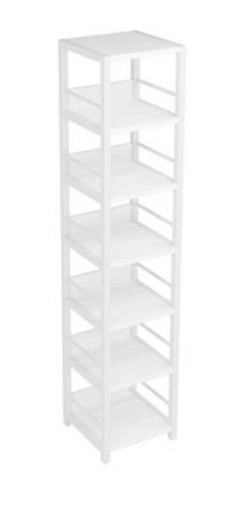 White Metal 6-Shelf Corner Bookcase - photo 4
