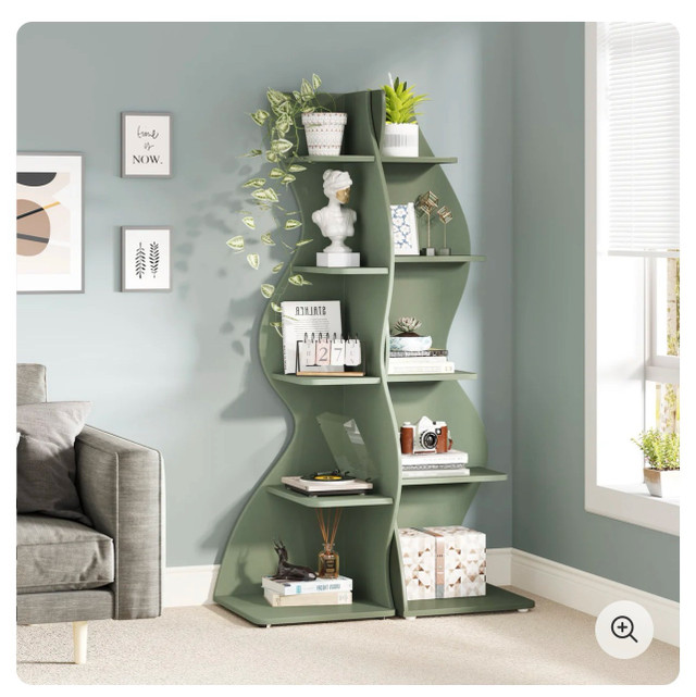5-Tier Corner Shelf, Modern Wall Corner Bookshelf Bookcase - photo 2