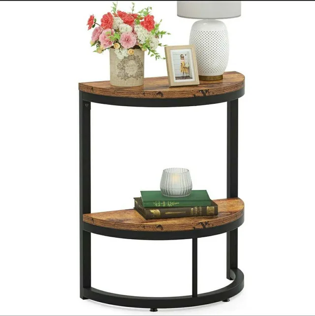 Half Round End Table – Tribesigns Industrial Style