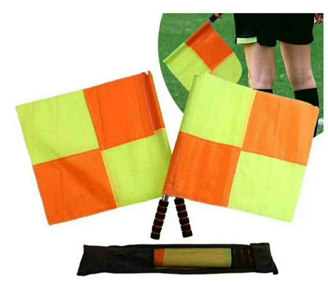 Set of 2 Soccer Referee Linesman Flag with Carey Bag