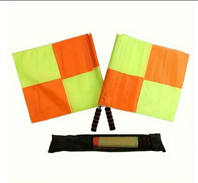 Set of 2 Soccer Referee Linesman Flag with Carey Bag - photo 3