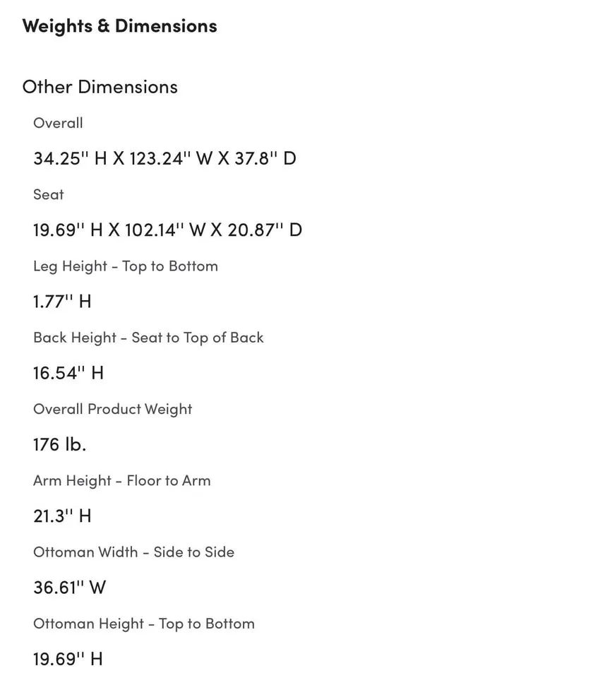 Cream Corduroy Sectional Couch with Two Ottomans Condo Friendly image indicator(7)
