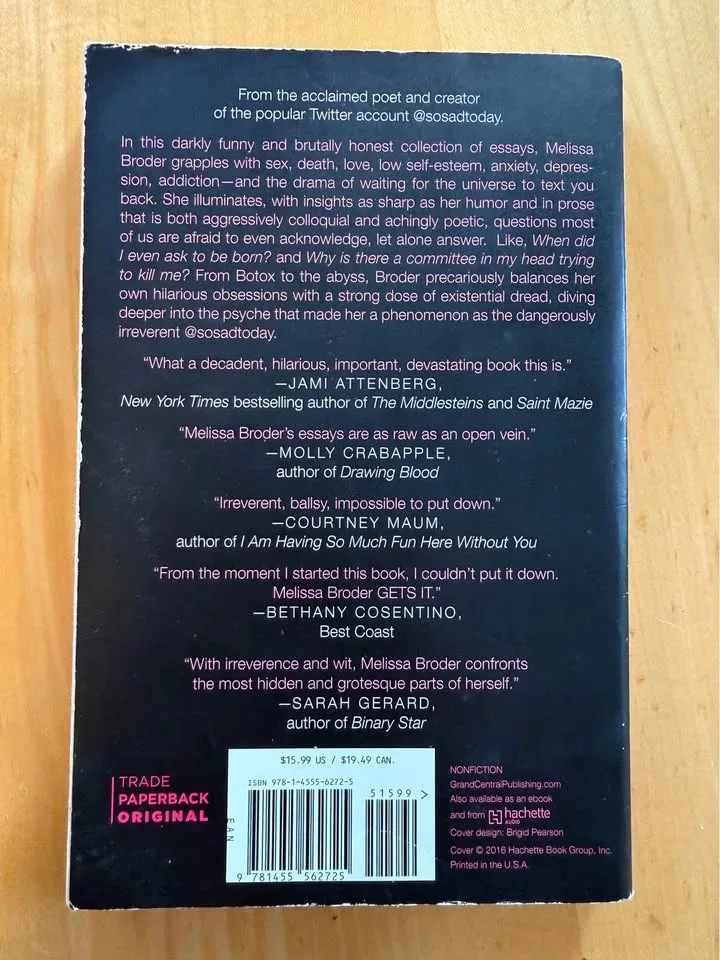 So sad today by Melissa Broder - Book image indicator(2)