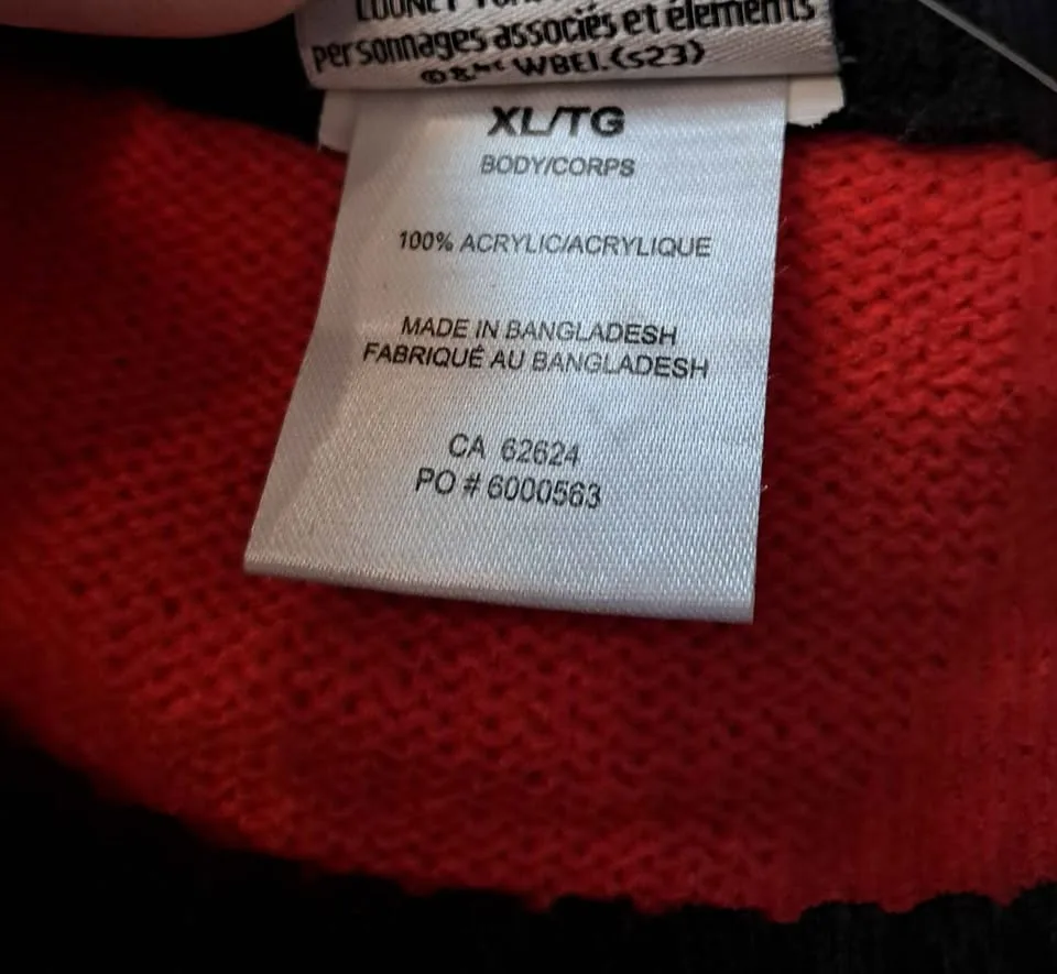 Ugly christmas sweater bugs bunny looney tunes size XL extra lag image indicator(6)