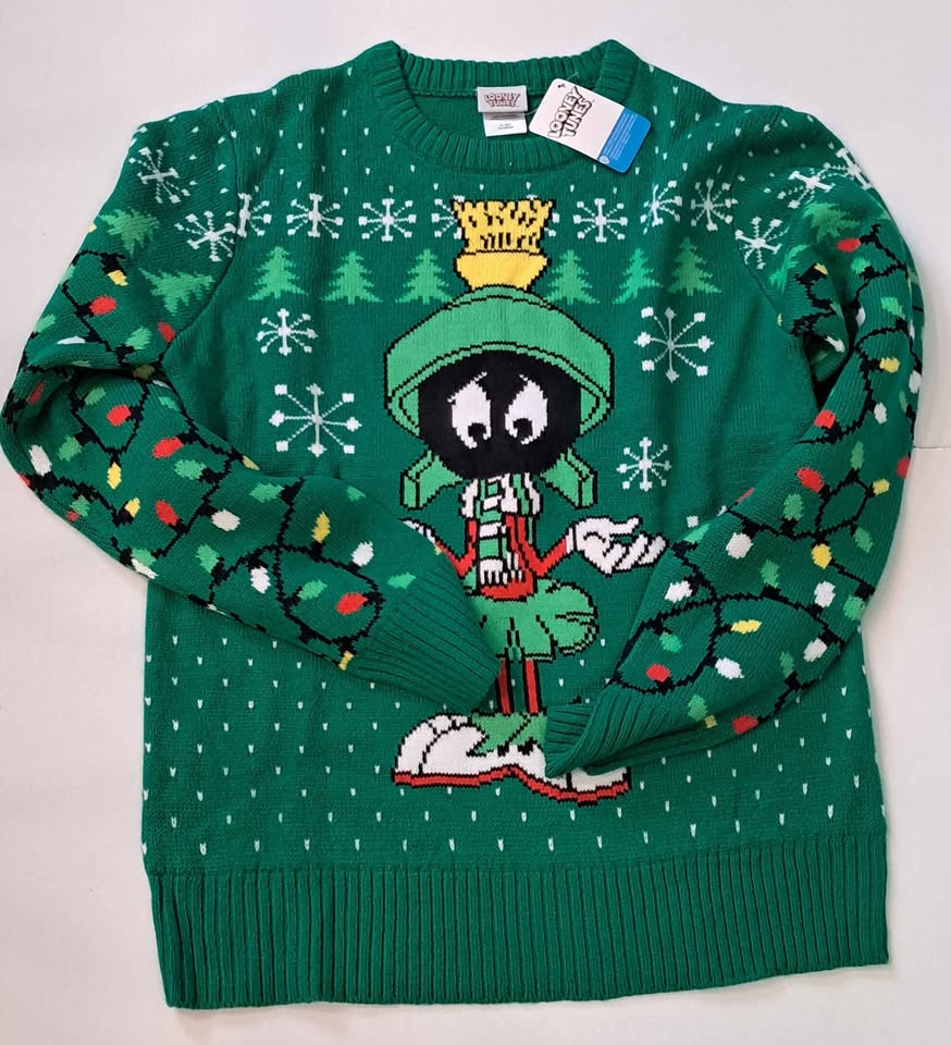Ugly christmas sweater marvin the Martian size medium looney tun - photo 2