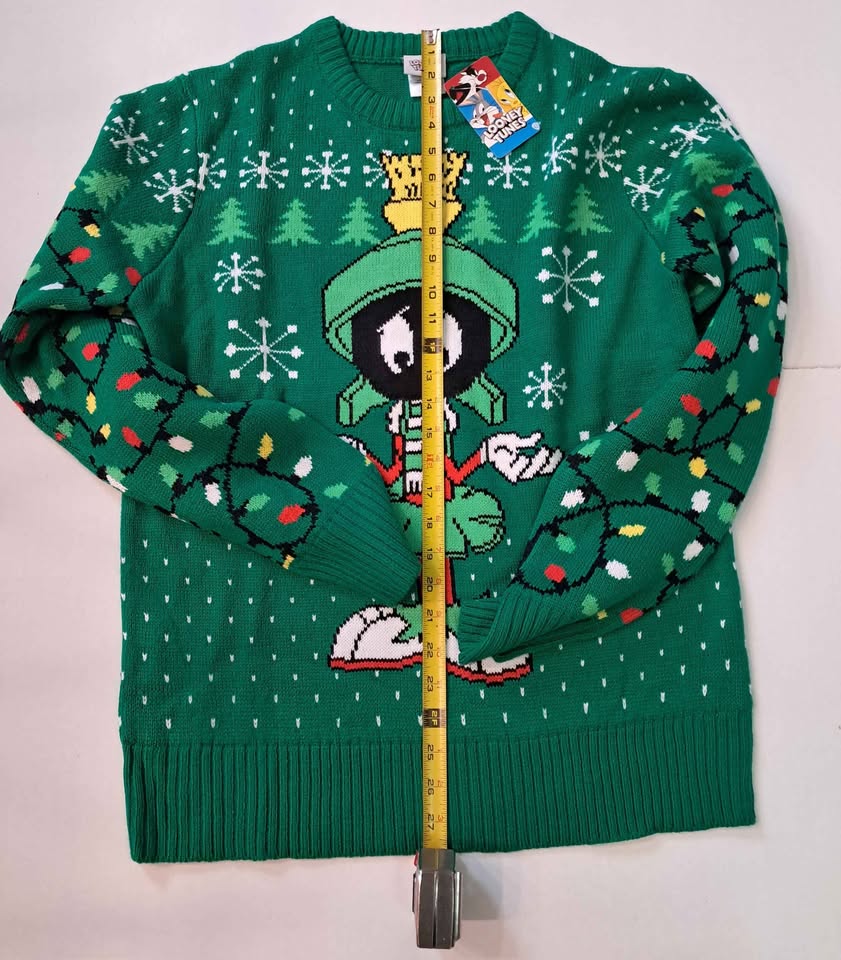 Ugly christmas sweater marvin the Martian size medium looney tun - photo 3