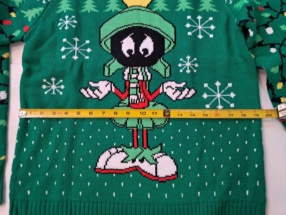 Ugly christmas sweater marvin the Martian size medium looney tun - photo 4