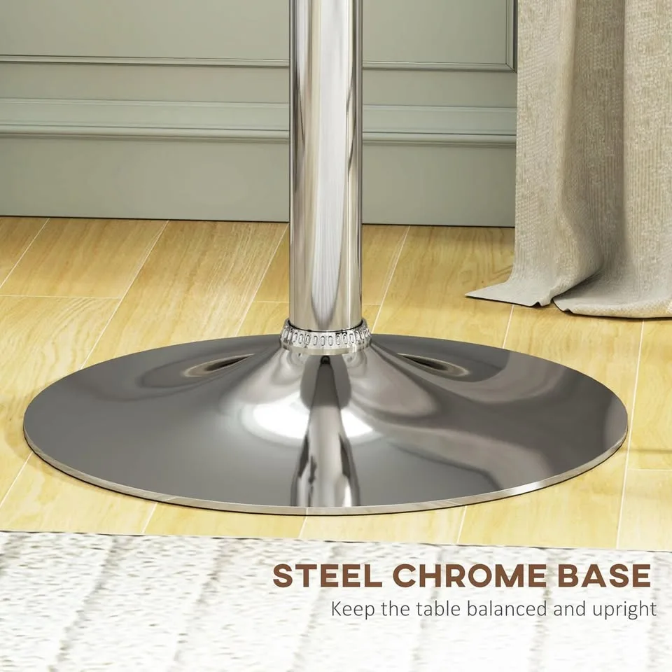 HOMCOM Swivel Bar Table - Modern White Pub Table image indicator(6)