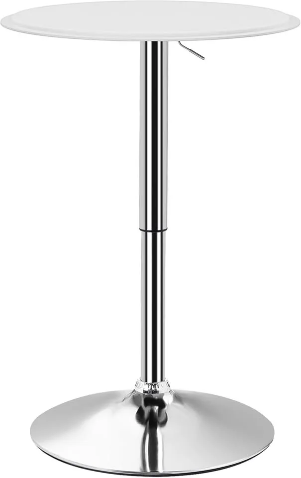 HOMCOM Swivel Bar Table - Modern White Pub Table image indicator(9)