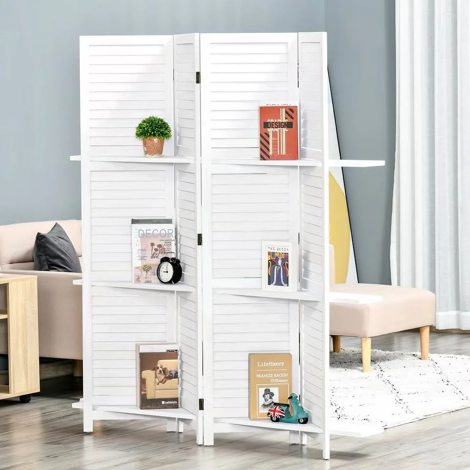 ✨ HOMCOM Folding Room Divider w/ Shelves – Stylish Privacy & Sto thumbnail