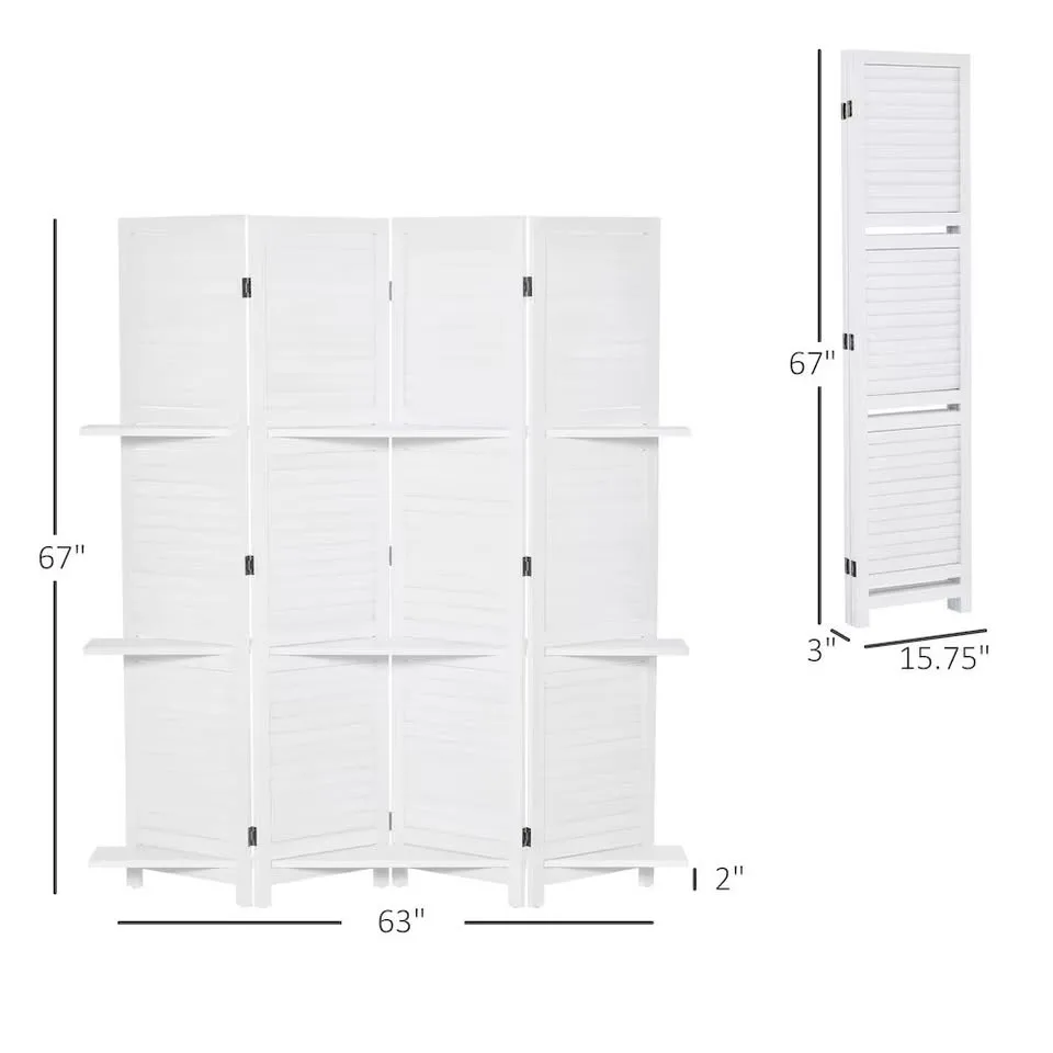 ✨ HOMCOM Folding Room Divider w/ Shelves – Stylish Privacy & Sto image indicator(4)