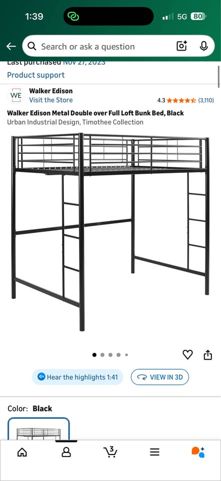 Loft bed frame- Full size - photo 4