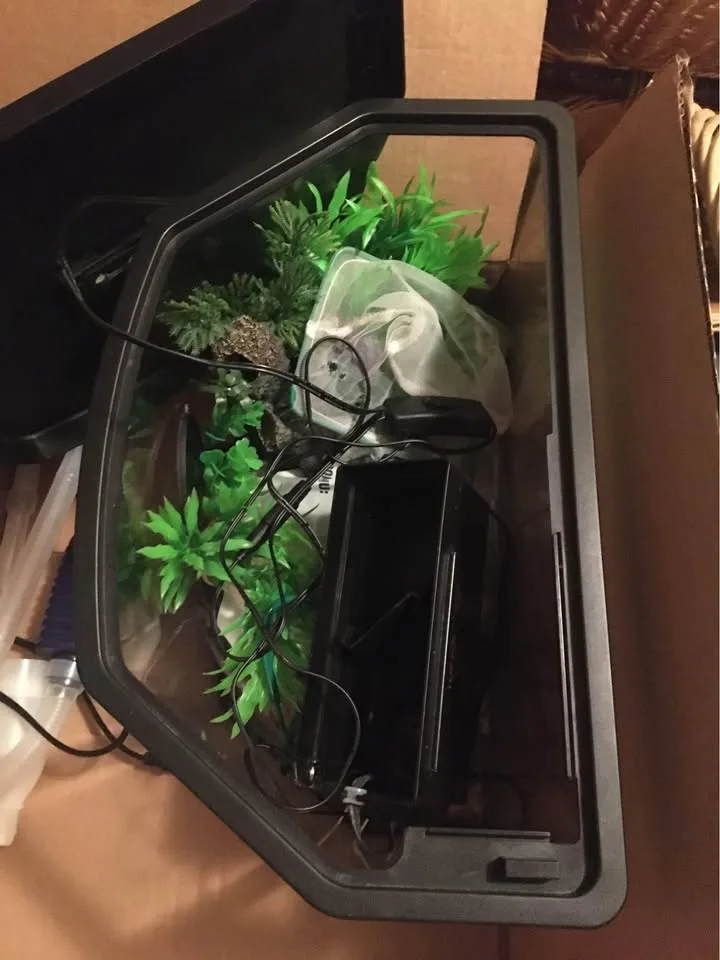 Bow Front Aquarium with lights and lid image indicator(7)