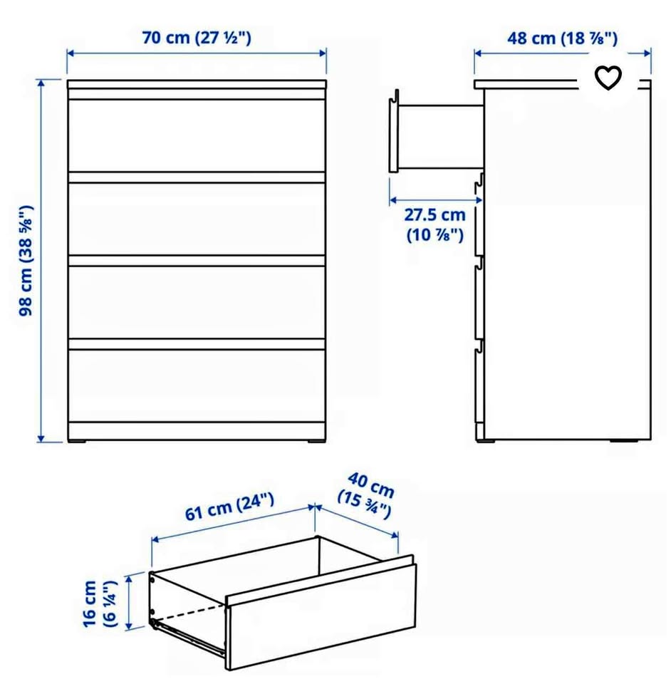 Ikea: 4 drawer Storklinto dresser