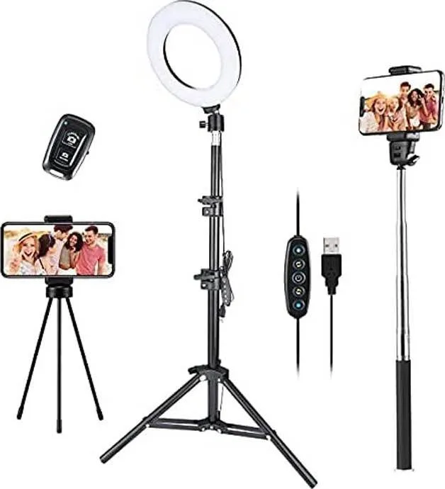Selfie Ring Light with Tripod Stand image indicator(5)