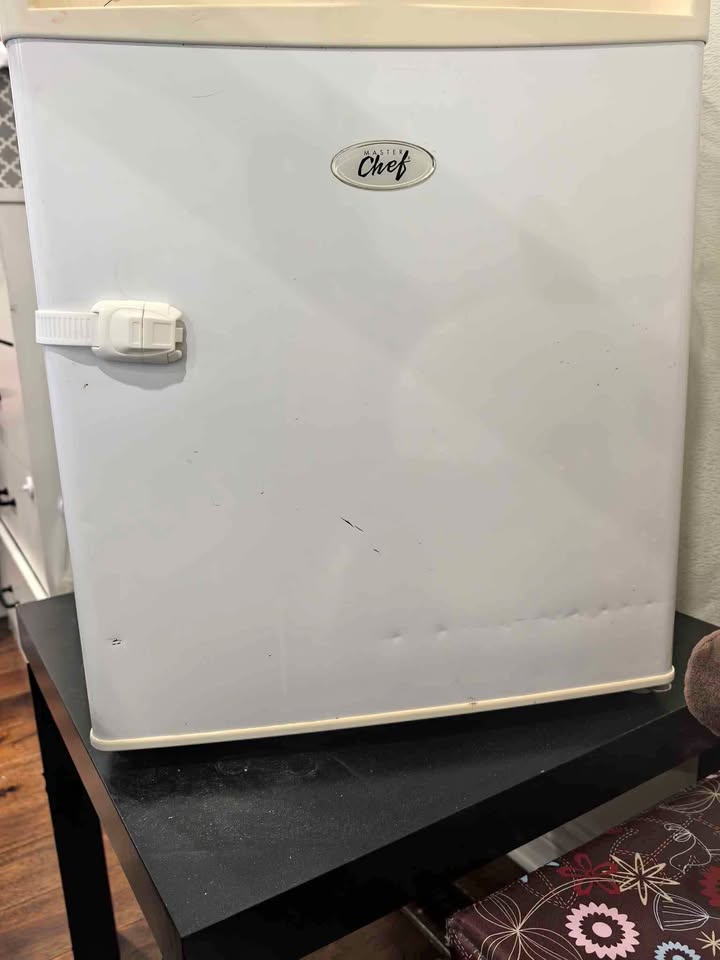 Mini fridge with table