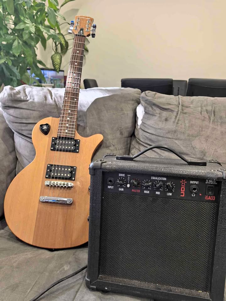 Guitar with amp