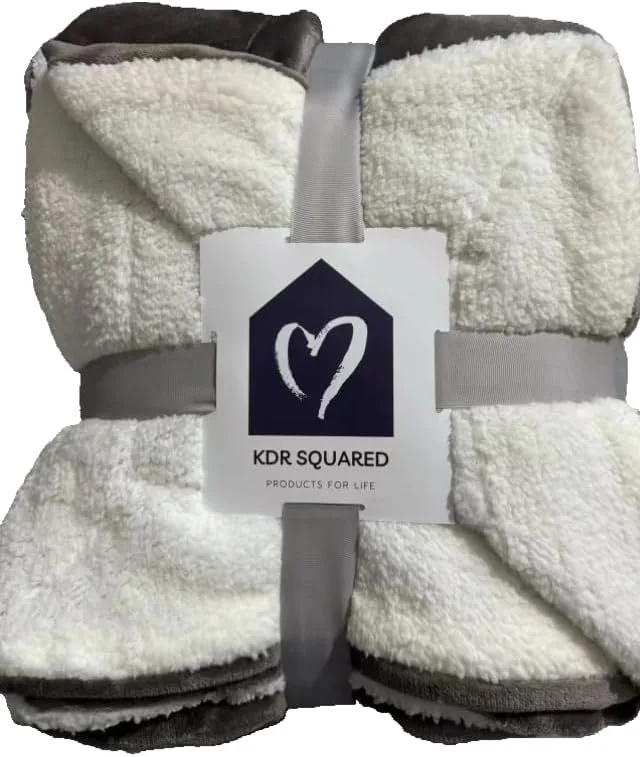 Soft Cozy Reversible Sherpa Fleece Throw Blanket 60" x 80" (Gray image indicator(3)