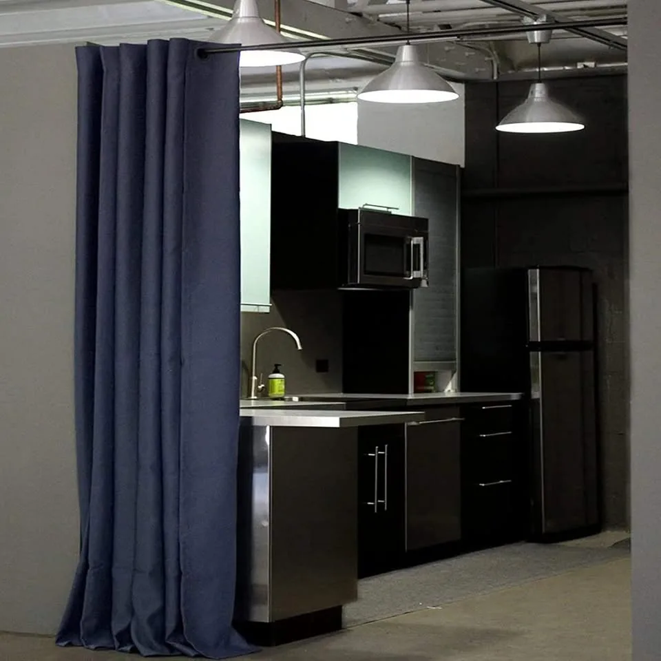 Heavy Duty Tension Curtain Rod Room Divider,126-165 Inch image indicator(3)