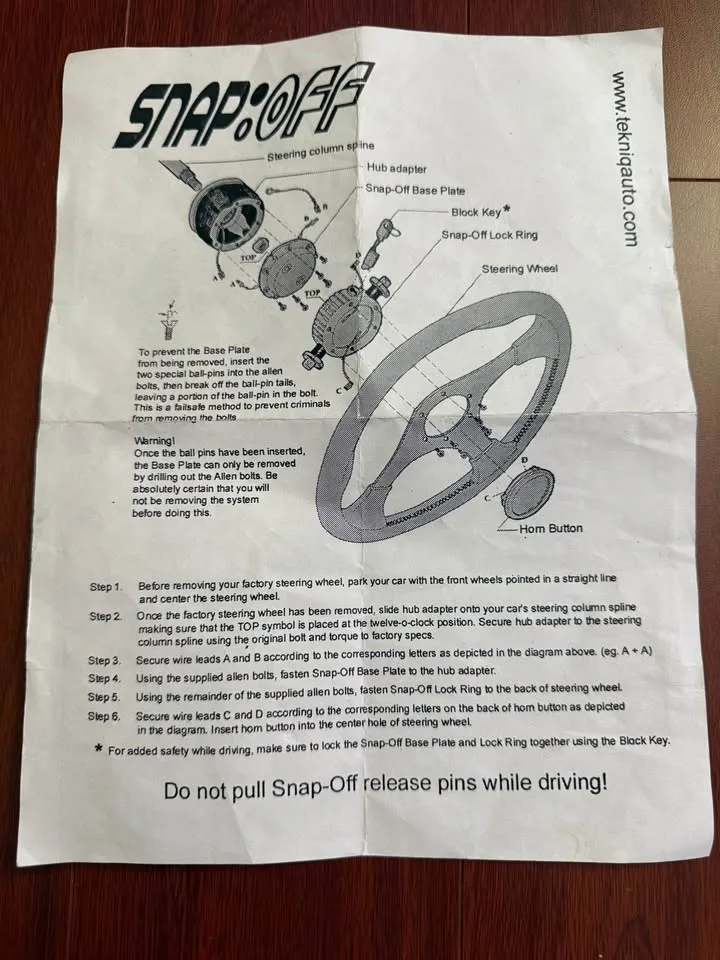Tekniq RSX snap of steering wheel column image indicator(3)